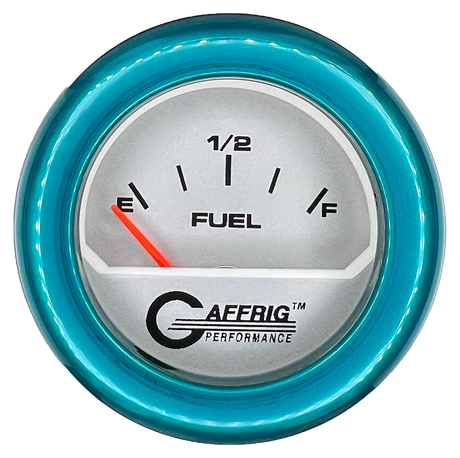 GAFFRIG 2 INCH ELECTRIC FUEL LEVEL GAUGE 240-33 OHMS FAT RIM (218) / TEAL / PLATINUM