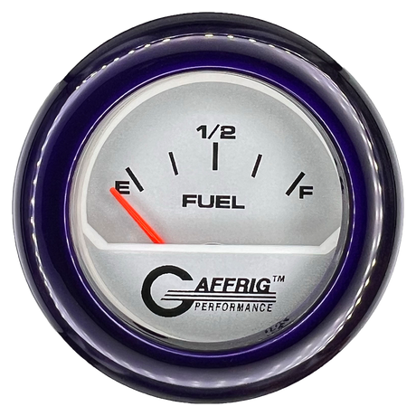 GAFFRIG 2 INCH ELECTRIC FUEL LEVEL GAUGE 240-33 OHMS FAT RIM (218) / PURPLE / PLATINUM