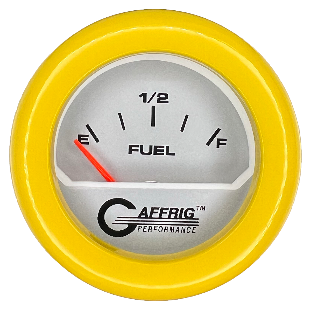 GAFFRIG 2 INCH ELECTRIC FUEL LEVEL GAUGE 240-33 OHMS FAT RIM (218) / YELLOW / PLATINUM