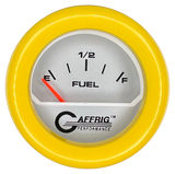 GAFFRIG 2 INCH ELECTRIC FUEL LEVEL GAUGE 240-33 OHMS FAT RIM (218) / YELLOW / PLATINUM