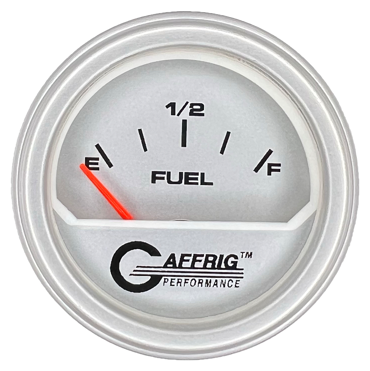 GAFFRIG 2 INCH ELECTRIC FUEL LEVEL GAUGE 240-33 OHMS STEP RIM (002) / PLATINUM / PLATINUM