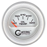 GAFFRIG 2 INCH ELECTRIC OIL TEMP GAUGE 100-320 F FAT RIM (218) / PLATINUM / PLATINUM