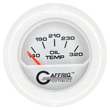 GAFFRIG 2 INCH ELECTRIC OIL TEMP GAUGE 100-320 F FAT RIM (218) / WHITE / PLATINUM