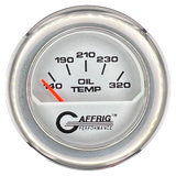 GAFFRIG 2 INCH ELECTRIC OIL TEMP GAUGE 100-320 F FAT RIM (218) / CHROME/POLISHED / PLATINUM