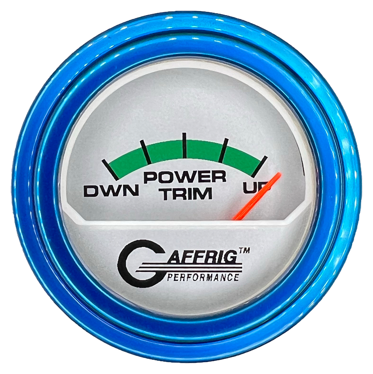 GAFFRIG 2 INCH ELECTRIC TRIM METER MERCURY GAUGE STEP RIM (002) / BLUE / PLATINUM