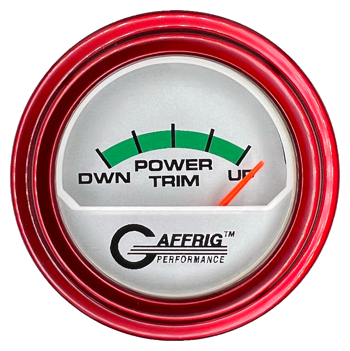 GAFFRIG 2 INCH ELECTRIC TRIM METER MERCURY GAUGE STEP RIM (002) / RED / PLATINUM