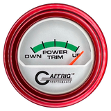 GAFFRIG 2 INCH ELECTRIC TRIM METER MERCURY GAUGE STEP RIM (002) / RED / PLATINUM