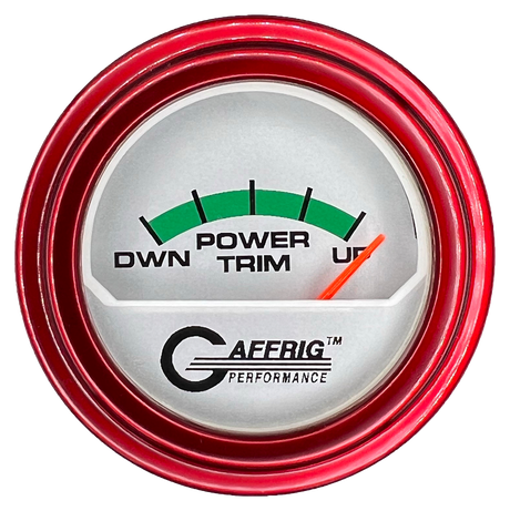 GAFFRIG 2 INCH ELECTRIC TRIM METER MERCURY GAUGE STEP RIM (002) / RED / PLATINUM