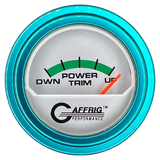 GAFFRIG 2 INCH ELECTRIC TRIM METER MERCURY GAUGE STEP RIM (002) / TEAL / PLATINUM