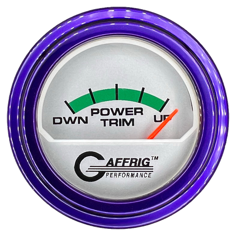 GAFFRIG 2 INCH ELECTRIC TRIM METER MERCURY GAUGE STEP RIM (002) / PURPLE / PLATINUM