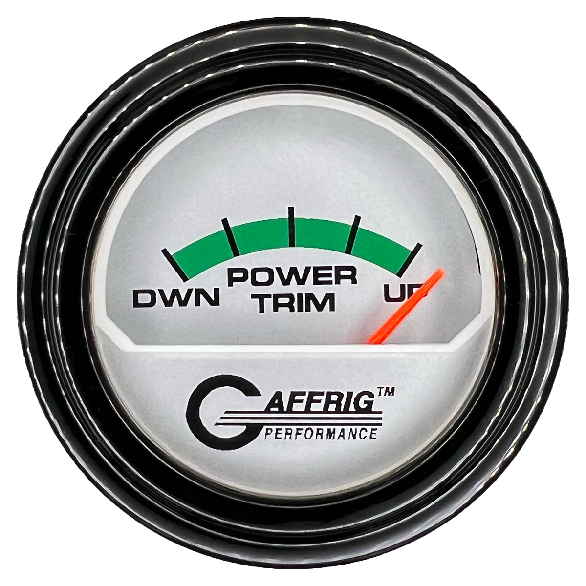 GAFFRIG 2 INCH ELECTRIC TRIM METER MERCURY GAUGE STEP RIM (002) / BLACK / PLATINUM