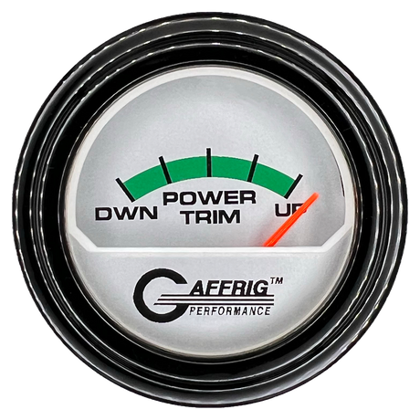 GAFFRIG 2 INCH ELECTRIC TRIM METER MERCURY GAUGE STEP RIM (002) / BLACK / PLATINUM