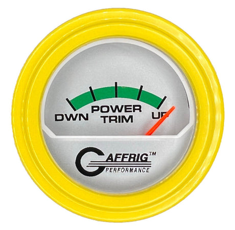 GAFFRIG 2 INCH ELECTRIC TRIM METER MERCURY GAUGE STEP RIM (002) / YELLOW / PLATINUM