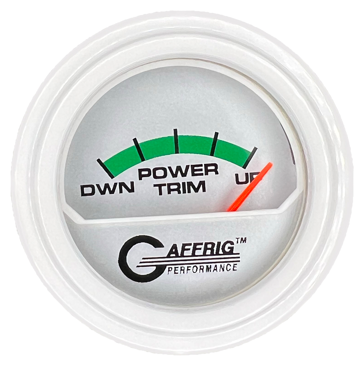 GAFFRIG 2 INCH ELECTRIC TRIM METER MERCURY GAUGE STEP RIM (002) / WHITE / PLATINUM