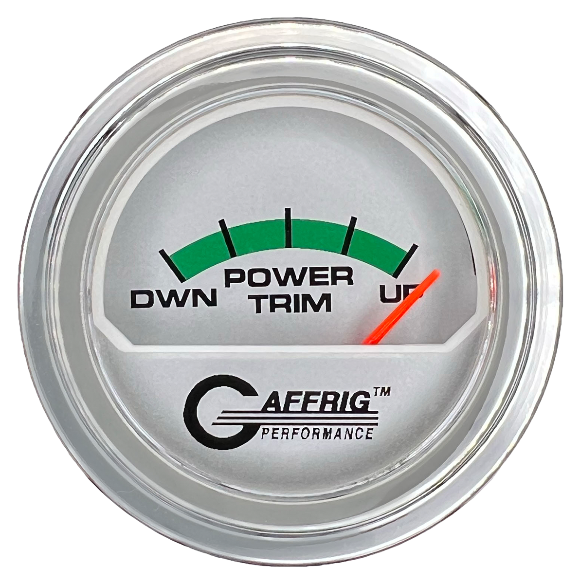 GAFFRIG 2 INCH ELECTRIC TRIM METER MERCURY GAUGE STEP RIM (002) / CHROME/POLISHED / PLATINUM