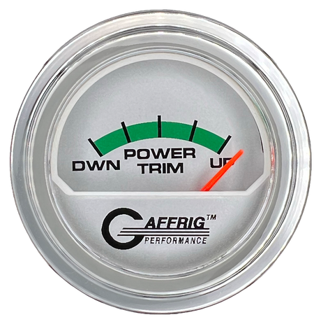 GAFFRIG 2 INCH ELECTRIC TRIM METER MERCURY GAUGE STEP RIM (002) / CHROME/POLISHED / PLATINUM