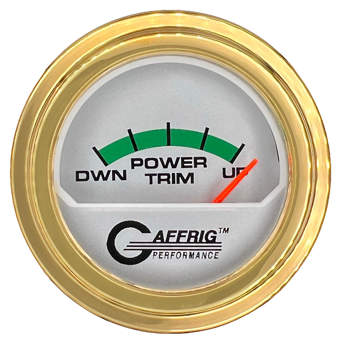 GAFFRIG 2 INCH ELECTRIC TRIM METER MERCURY GAUGE STEP RIM (002) / GOLD / PLATINUM