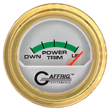 GAFFRIG 2 INCH ELECTRIC TRIM METER MERCURY GAUGE STEP RIM (002) / GOLD / PLATINUM