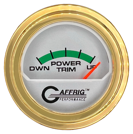 GAFFRIG 2 INCH ELECTRIC TRIM METER MERCURY GAUGE STEP RIM (002) / GOLD / PLATINUM