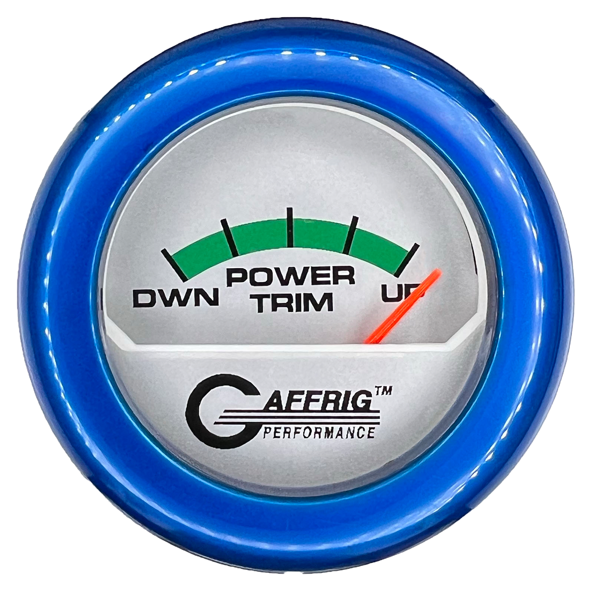 GAFFRIG 2 INCH ELECTRIC TRIM METER MERCURY GAUGE FAT RIM (218) / BLUE / PLATINUM