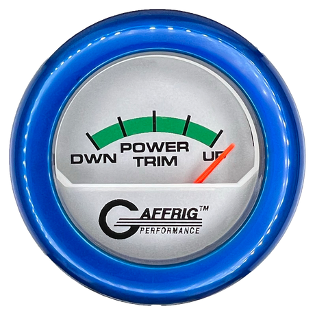 GAFFRIG 2 INCH ELECTRIC TRIM METER MERCURY GAUGE FAT RIM (218) / BLUE / PLATINUM