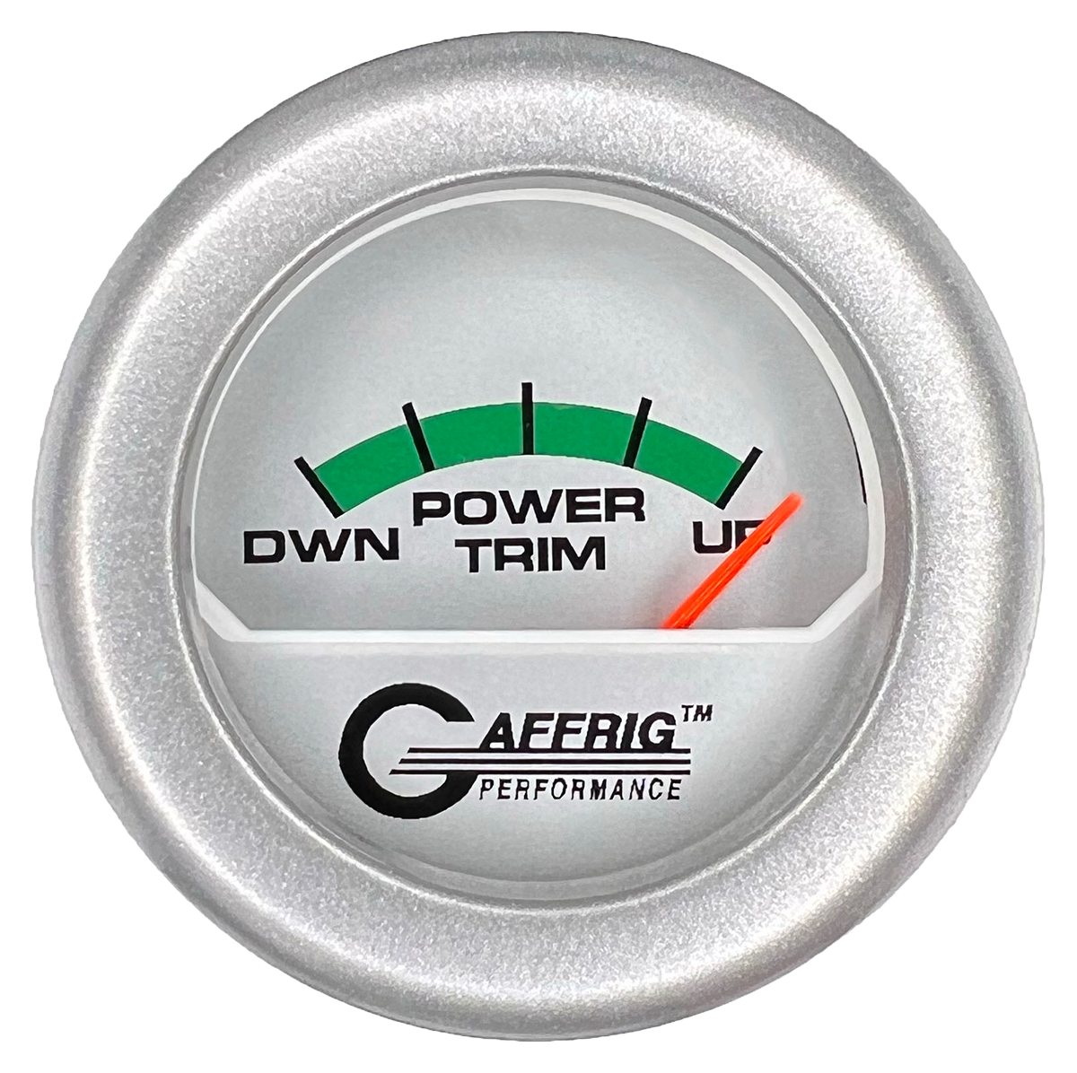 GAFFRIG 2 INCH ELECTRIC TRIM METER MERCURY GAUGE FAT RIM (218) / PLATINUM / PLATINUM