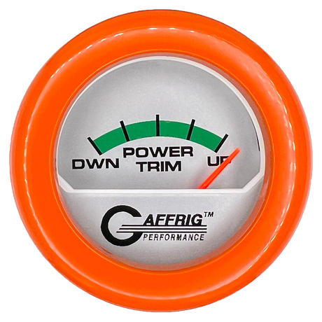 GAFFRIG 2 INCH ELECTRIC TRIM METER MERCURY GAUGE FAT RIM (218) / ORANGE / PLATINUM