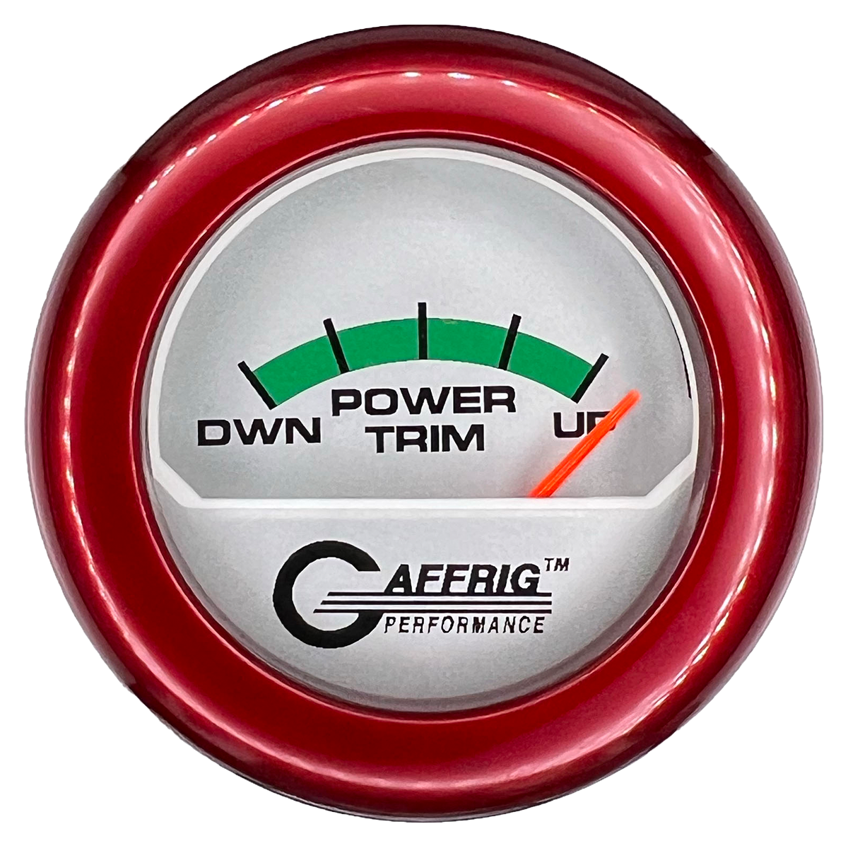 GAFFRIG 2 INCH ELECTRIC TRIM METER MERCURY GAUGE FAT RIM (218) / RED / PLATINUM