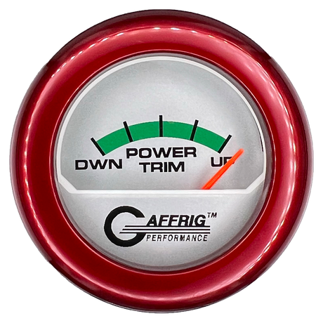 GAFFRIG 2 INCH ELECTRIC TRIM METER MERCURY GAUGE FAT RIM (218) / RED / PLATINUM