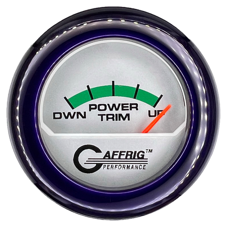 GAFFRIG 2 INCH ELECTRIC TRIM METER MERCURY GAUGE FAT RIM (218) / PURPLE / PLATINUM