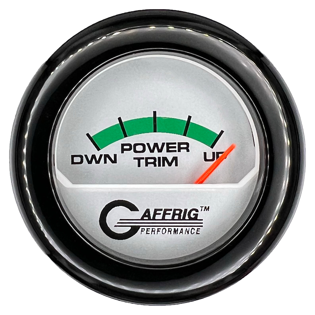 GAFFRIG 2 INCH ELECTRIC TRIM METER MERCURY GAUGE FAT RIM (218) / BLACK / PLATINUM