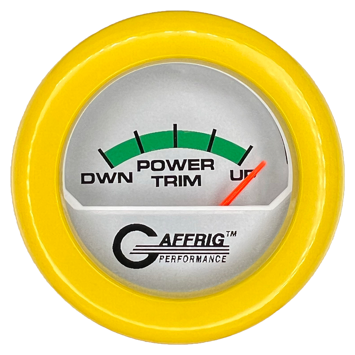 GAFFRIG 2 INCH ELECTRIC TRIM METER MERCURY GAUGE FAT RIM (218) / YELLOW / PLATINUM