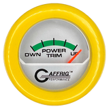 GAFFRIG 2 INCH ELECTRIC TRIM METER MERCURY GAUGE FAT RIM (218) / YELLOW / PLATINUM