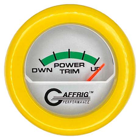 GAFFRIG 2 INCH ELECTRIC TRIM METER MERCURY GAUGE FAT RIM (218) / YELLOW / PLATINUM