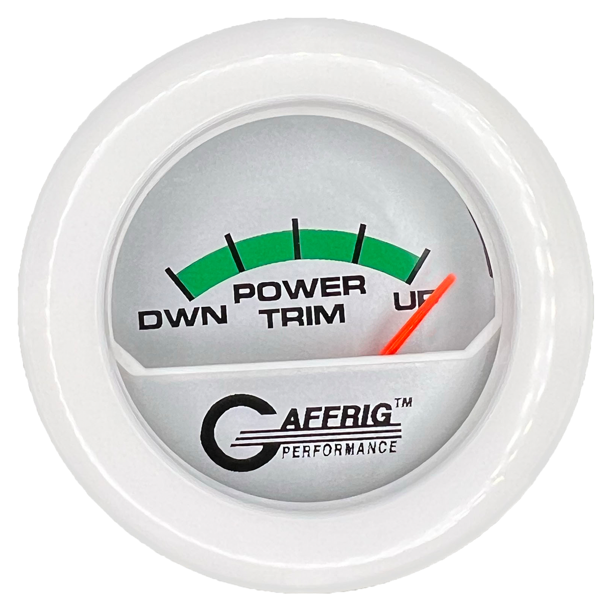 GAFFRIG 2 INCH ELECTRIC TRIM METER MERCURY GAUGE FAT RIM (218) / WHITE / PLATINUM