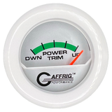 GAFFRIG 2 INCH ELECTRIC TRIM METER MERCURY GAUGE FAT RIM (218) / WHITE / PLATINUM