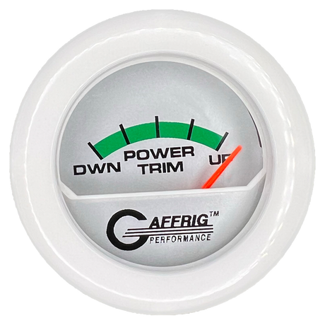 GAFFRIG 2 INCH ELECTRIC TRIM METER MERCURY GAUGE FAT RIM (218) / WHITE / PLATINUM