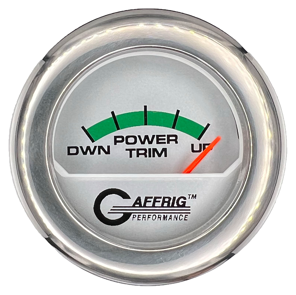 GAFFRIG 2 INCH ELECTRIC TRIM METER MERCURY GAUGE FAT RIM (218) / CHROME/POLISHED / PLATINUM