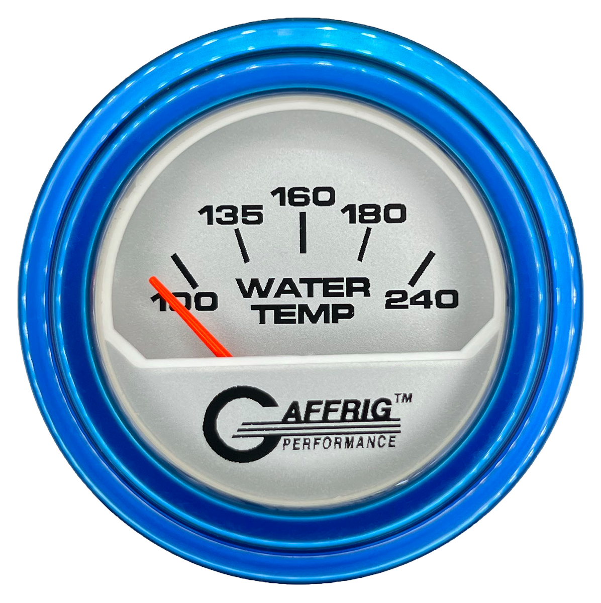 GAFFRIG 2 INCH ELECTRIC WATER TEMP 100-240 F GAUGE STEP RIM (002) / BLUE / PLATINUM