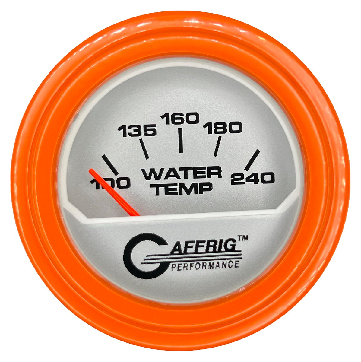 GAFFRIG 2 INCH ELECTRIC WATER TEMP 100-240 F GAUGE STEP RIM (002) / ORANGE / PLATINUM