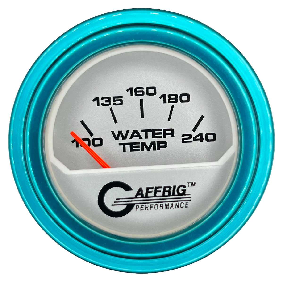 GAFFRIG 2 INCH ELECTRIC WATER TEMP 100-240 F GAUGE STEP RIM (002) / TEAL / PLATINUM