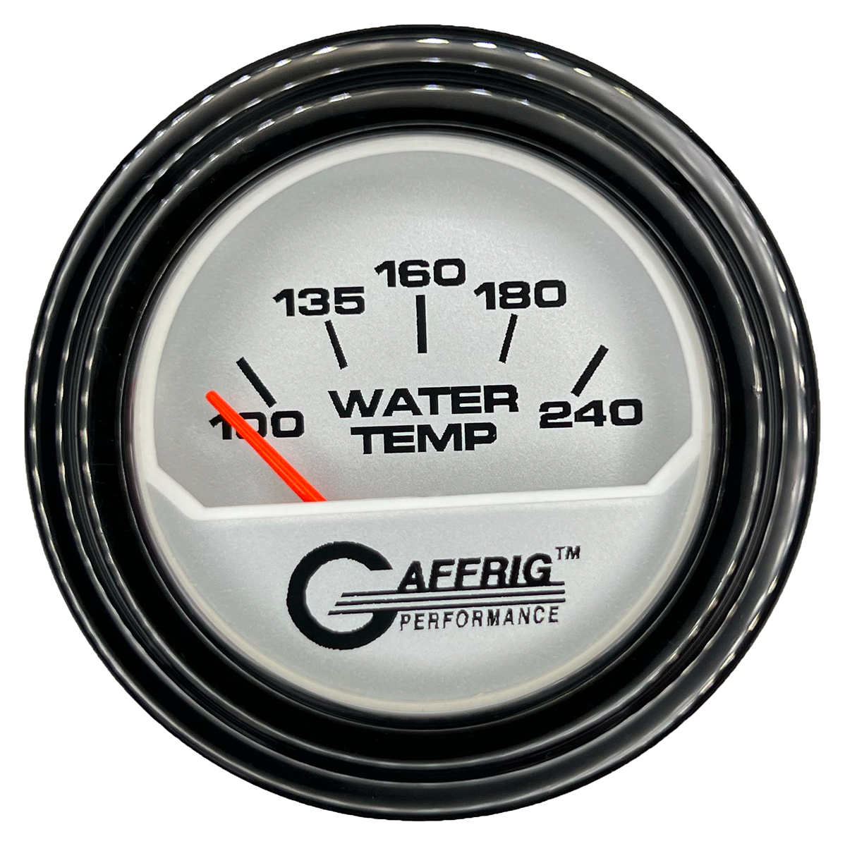 GAFFRIG 2 INCH ELECTRIC WATER TEMP 100-240 F GAUGE STEP RIM (002) / BLACK / PLATINUM