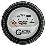 GAFFRIG 2 INCH ELECTRIC WATER TEMP 100-240 F GAUGE STEP RIM (002) / BLACK / PLATINUM