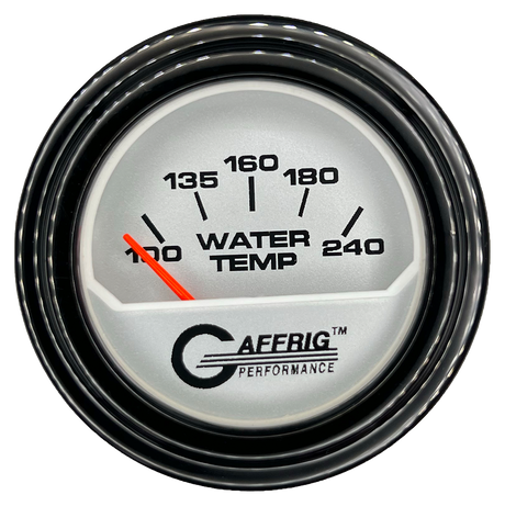 GAFFRIG 2 INCH ELECTRIC WATER TEMP 100-240 F GAUGE STEP RIM (002) / BLACK / PLATINUM