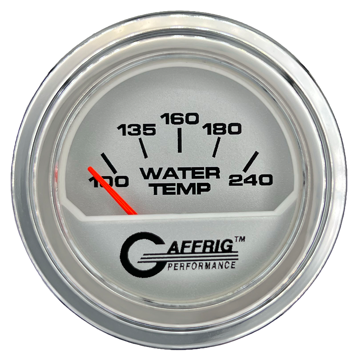 GAFFRIG 2 INCH ELECTRIC WATER TEMP 100-240 F GAUGE STEP RIM (002) / CHROME/POLISHED / PLATINUM