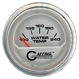 GAFFRIG 2 INCH ELECTRIC WATER TEMP 100-240 F GAUGE STEP RIM (002) / CHROME/POLISHED / PLATINUM