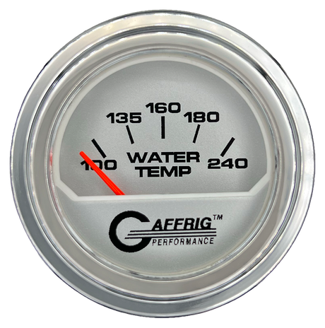 GAFFRIG 2 INCH ELECTRIC WATER TEMP 100-240 F GAUGE STEP RIM (002) / CHROME/POLISHED / PLATINUM