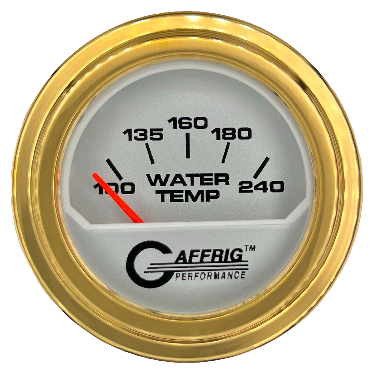 GAFFRIG 2 INCH ELECTRIC WATER TEMP 100-240 F GAUGE STEP RIM (002) / GOLD / PLATINUM