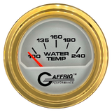 GAFFRIG 2 INCH ELECTRIC WATER TEMP 100-240 F GAUGE STEP RIM (002) / GOLD / PLATINUM