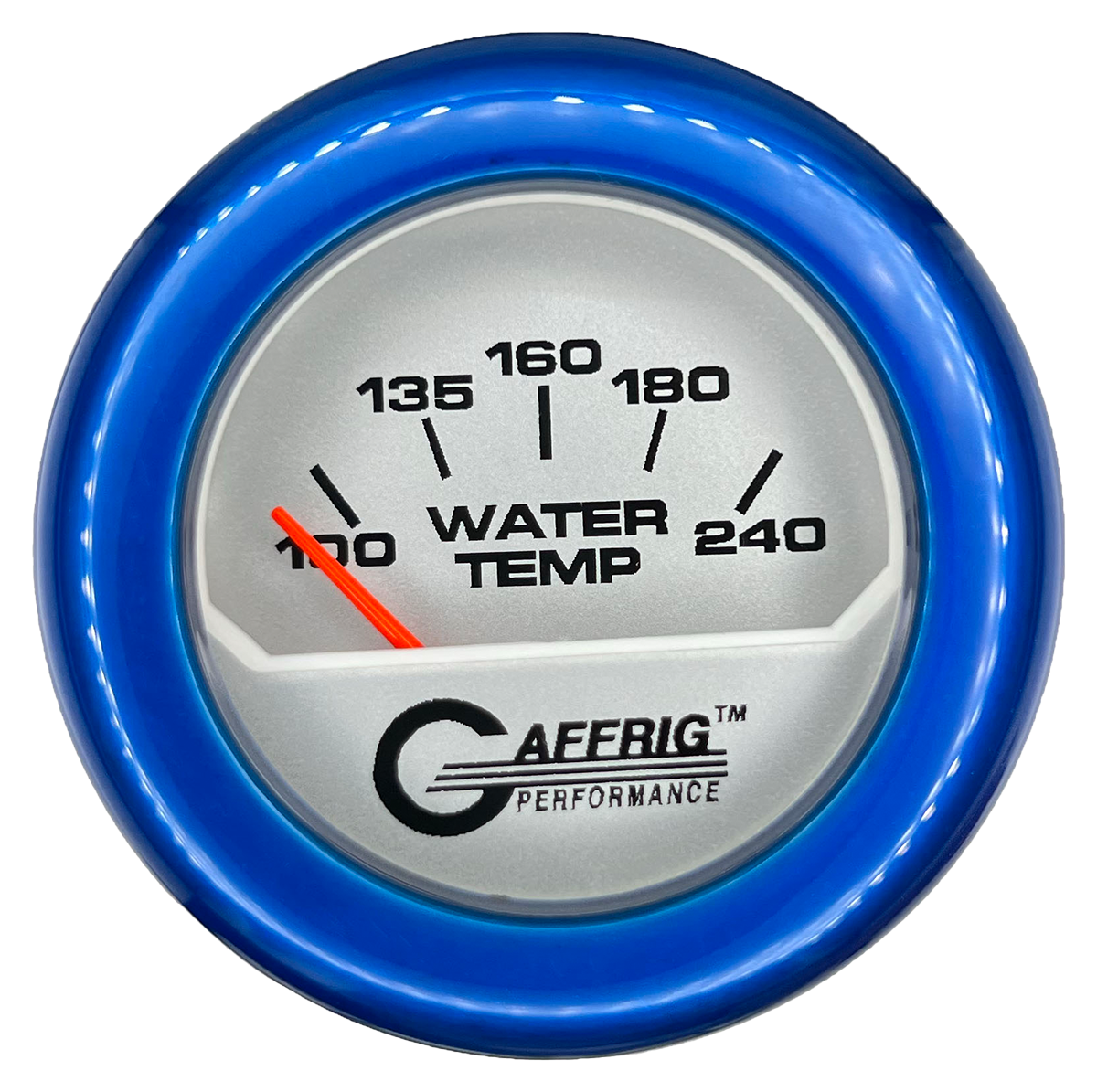 GAFFRIG 2 INCH ELECTRIC WATER TEMP 100-240 F GAUGE FAT RIM (218) / BLUE / PLATINUM